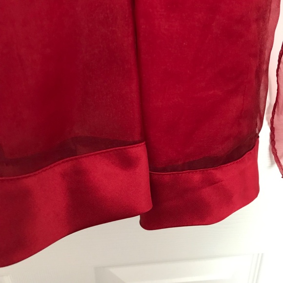 Long Sleeve Dress Girls Size 10 With Rose Bow Tie Back Red Silver Starry Night - Picture 12 of 14